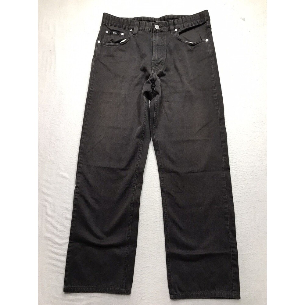 HUGO BOSS Alabama Jeans Men 34x29 (36/34 tag) Black Regular Straight Goth Biker
